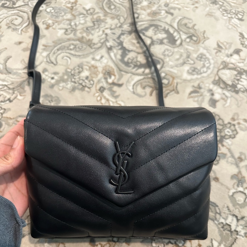 Black YSL Calfskin Toy Loulou Crossbody Bag